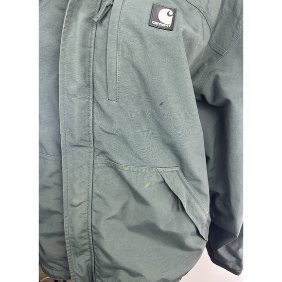 *Flawed Carhartt Jacket Shoreline Waterproof Breathable Green 2XL *Missing Hood - Picture 10 of 16